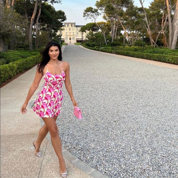 ZARA PRINTED SATIN EFFECT MINI DRESS - Picture 4 of 4